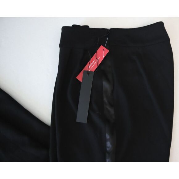CARBON38 YD832 Women's Sz XS Black Satin Side Stripe Straight Leg Tuxedo Pants - Picture 9 of 13